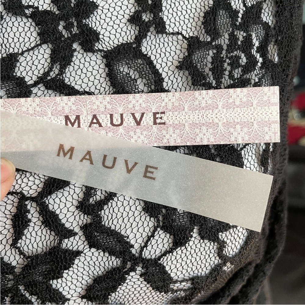Mauve Black Floral Lace Maxi Kimono Cardigan Open Front NWT Women’s Size Small - Picture 13 of 13